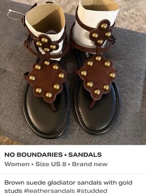 Brown studded gladiator sandals